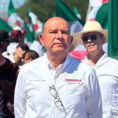 Francisco Bribiescas en actividad de trabajo en territorio