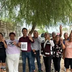 Francisco Bribiescas en actividad de trabajo en territorio