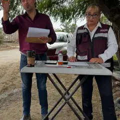 Francisco Bribiescas en actividad de trabajo en territorio
