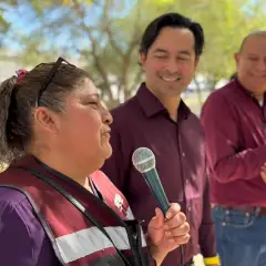 Francisco Bribiescas en actividad de trabajo en territorio